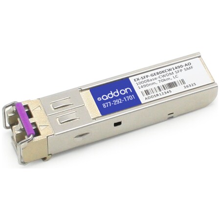 Add-On Addon Ex-Sfp-Ge80Kcw1490 Comp Sfp Xcvr EX-SFP-GE80KCW1490-AO